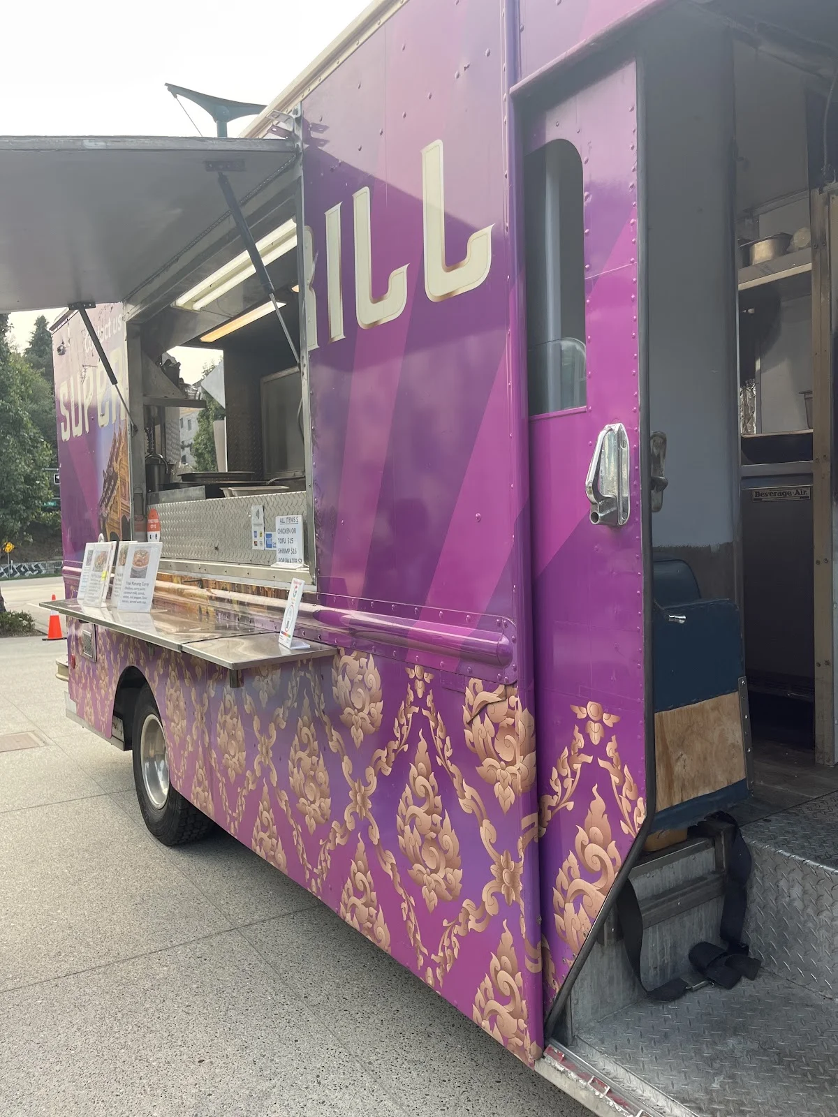 Thai curry dish with rice from Super Thai food truck